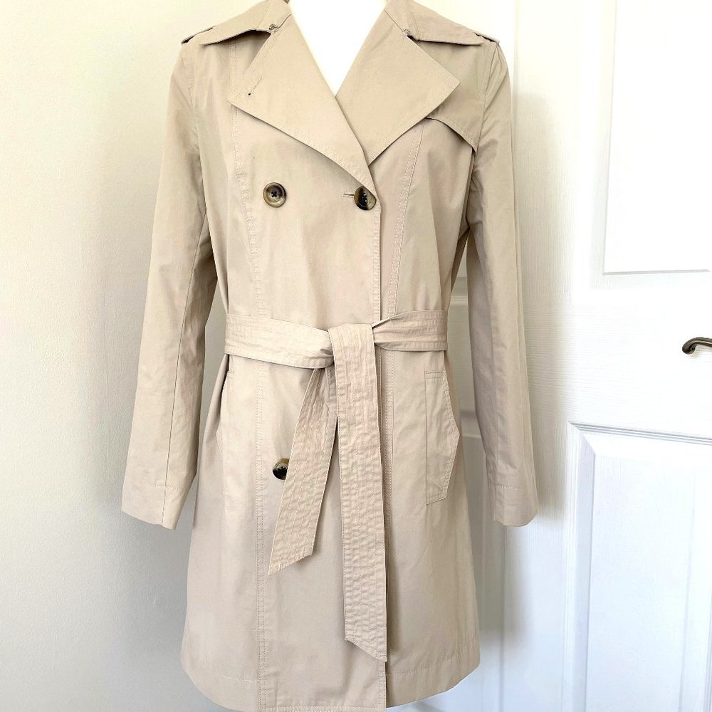 GAP Beige Tan Cotton Trench Coat Rain Coat Size Small